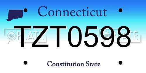 TZT0598 Connecticut License Plate