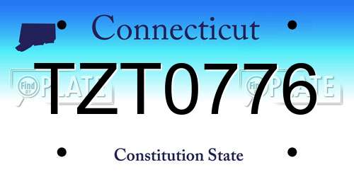 TZT0776 Connecticut License Plate