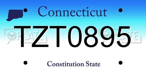 TZT0895 Connecticut License Plate