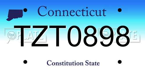TZT0898 Connecticut License Plate