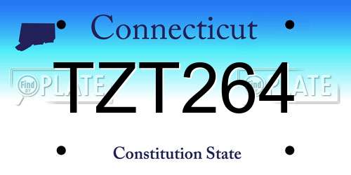 TZT264 Connecticut License Plate