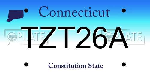 TZT26A Connecticut License Plate