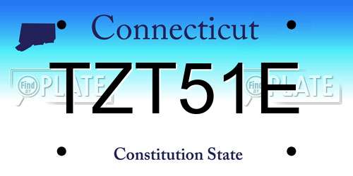 TZT51E Connecticut License Plate