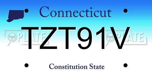 TZT91V Connecticut License Plate