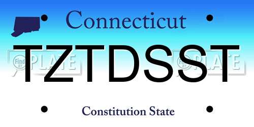TZTDSST Connecticut License Plate