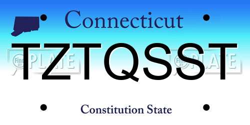TZTQSST Connecticut License Plate