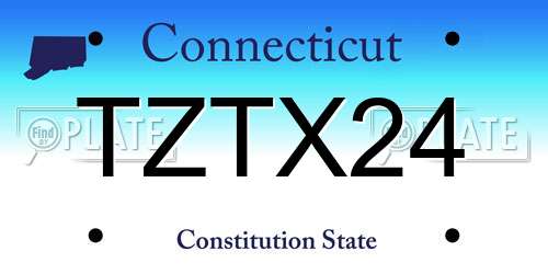 TZTX24 Connecticut License Plate