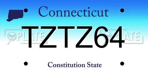 TZTZ64 Connecticut License Plate