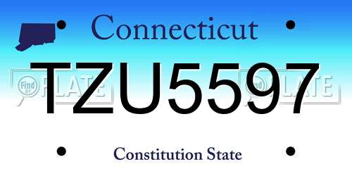 TZU5597 Connecticut License Plate