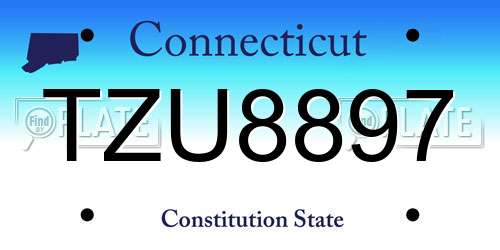 TZU8897 Connecticut License Plate
