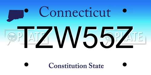 TZW55Z Connecticut License Plate