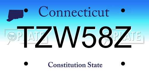 TZW58Z Connecticut License Plate