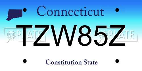 TZW85Z Connecticut License Plate