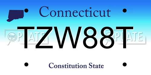TZW88T Connecticut License Plate