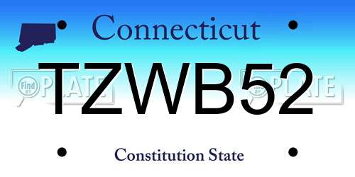 TZWB52 Connecticut License Plate