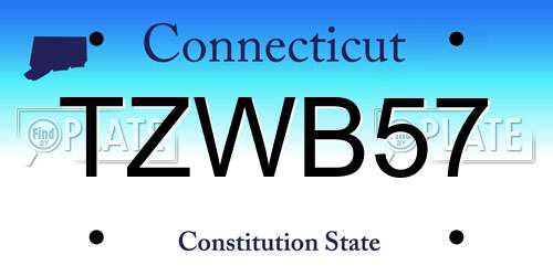 TZWB57 Connecticut License Plate
