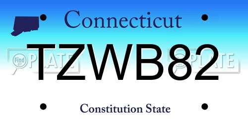 TZWB82 Connecticut License Plate