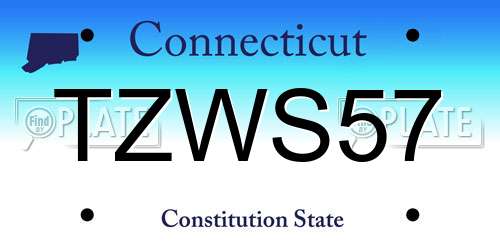 TZWS57 Connecticut License Plate