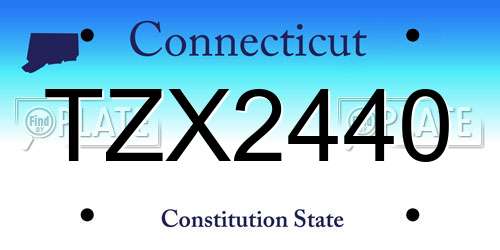 TZX2440 Connecticut License Plate