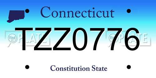 TZZ0776 Connecticut License Plate