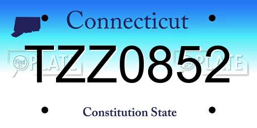 TZZ0852 Connecticut License Plate