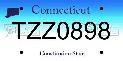 TZZ0898 Connecticut License Plate
