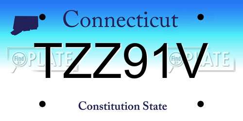 TZZ91V Connecticut License Plate