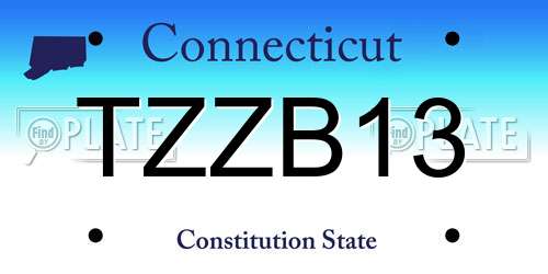 TZZB13 Connecticut License Plate