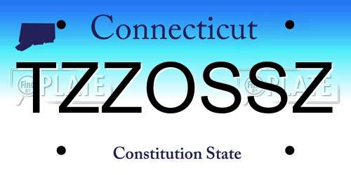 TZZOSSZ Connecticut License Plate