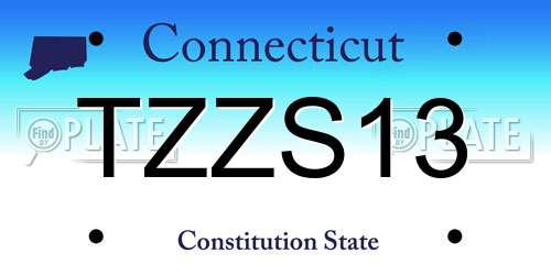 TZZS13 Connecticut License Plate