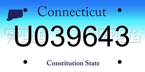 U039643 Connecticut License Plate