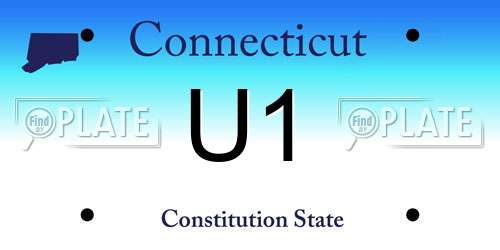 U1 Connecticut License Plate