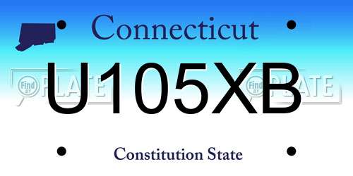 U105XB Connecticut License Plate