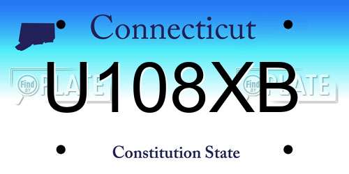 U108XB Connecticut License Plate