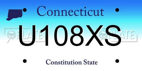 U108XS Connecticut License Plate