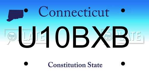 U10BXB Connecticut License Plate
