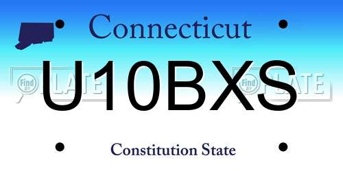 U10BXS Connecticut License Plate