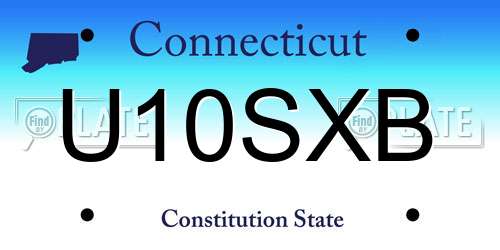 U10SXB Connecticut License Plate