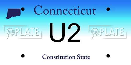 U2 Connecticut License Plate