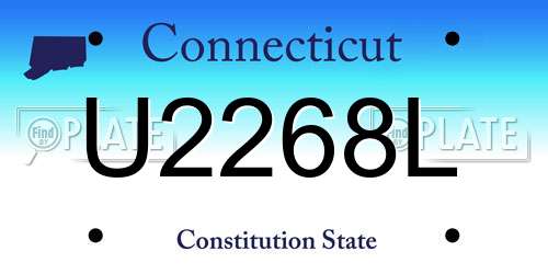 U2268L Connecticut License Plate