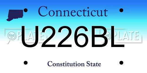 U226BL Connecticut License Plate