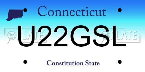 U22GSL Connecticut License Plate