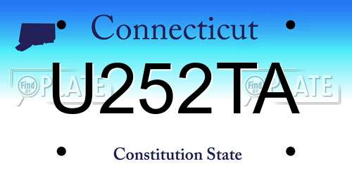 U252TA Connecticut License Plate