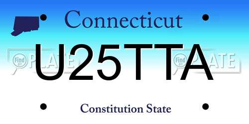 U25TTA Connecticut License Plate