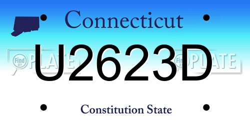 U2623D Connecticut License Plate