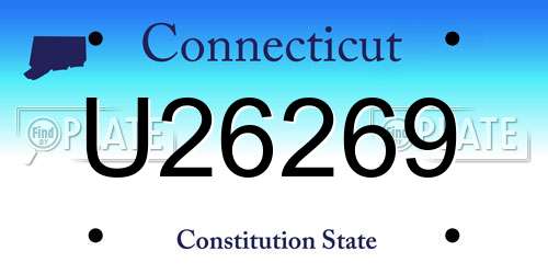 U26269 Connecticut License Plate