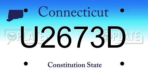 U2673D Connecticut License Plate