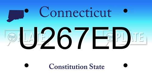 U267ED Connecticut License Plate