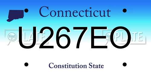 U267EO Connecticut License Plate