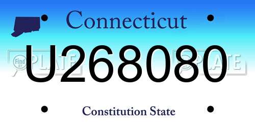 U268080 Connecticut License Plate